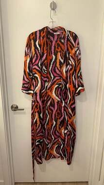 Diane von Furstenberg x Target Women's Long Satin Disco Zebra Robe
